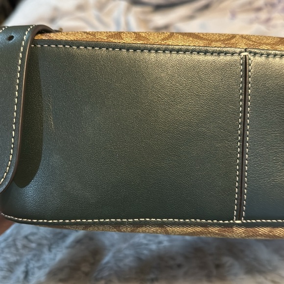 Coach Green & Brown Monogram Small Backpack Like New With Gold Hardware - Picture 11 of 11